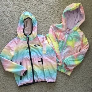 Rokka&Rolla Girls Lightweight Hooded Windbreaker plus Bonus Jacket